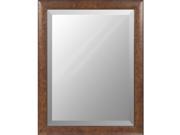 47 Chestnut Brown Wooden Framed Beveled Rectangular Wall Mirror
