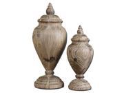 Set of Solid Wood Brisco Finials with Natural Wood Look 18