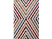 2 x 3 Apple Red Princess Blue Cocoa and Brown Sugar Cornered Modern Hand Tufted Area Throw Rug