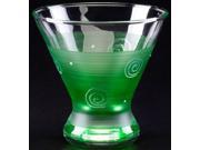 Set of 2 Dark Green White Hand Painted Cosmopolitan Wine Glasses 8.25 Ounces