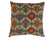 Mayan Turquoise Blue Floral Medallion Cotton Floor Pillow 23 x 23