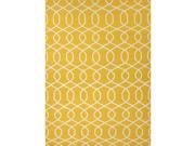 8 x 10 Gold Yellow and Ivory Sabrine Flat Weave Geometric Interlock Design Wool Area Throw Rug