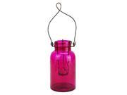 7.5 Fancy Fair Decorative Fuschia Purple Glass Mason Jar Tealight Holder