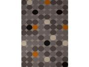 2 x 3 Gray Orange Black Geometric Flat Weave Hudson Hand Woven Reversible Wool Area Throw Rug