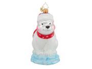 Christopher Radko Glass Polar Paul the Polar Bear Christmas Ornament 1017812