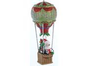 6 Glittered Snowman and Penguins in Hot Air Balloon Christmas Ornament