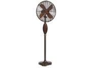 54.5 Stylish Chocolate Brown and Amber Glass Oscillating Standing Floor Fan