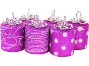 Pack of 6 Rich Plum Purple and Silver Glittered Gift Box Christmas Ornaments