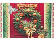 Pack of 16 Welcome Wreath Fine Art Embossed Deluxe Christmas Greeting Cards