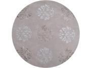 8 Asian Hana Iron Ore and Silvered Gray Wool Area Round Throw Rug
