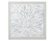 35.5 Modern Abstract Hand Painted Multi Dimensional Ghost Flower Artwork on Canvas