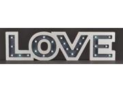 23 Pre Lit Battery Operated White and Gray Wooden Warm White LED Love Marquee Sign with Timer