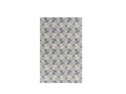 4 x 6 Labyrinth Cube Cadet Blue Silvery Gray and White Hand Woven Wool Area Throw Rug