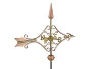 24 Handcrafted Polished Copper Victorian Arrow Outdoor Weathervane with Garden Pole