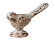 7.25 Distressed White and Brown Decorative Perched Bird Table Top Figure
