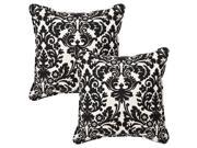 Pack of 2 Outdoor Patio Furniture SquareThrow Pillows 18.5 Dramatic Damask