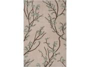 8 x 10 Blooming Blossoms Gray and Blue Hand Tufted Area Throw Rug