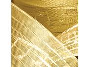 Gold Metallic Music Notes French Wired Craft Ribbon 1 x 27 Yards