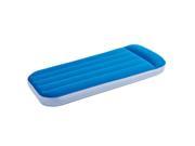 62 Blue and White Indoor Outdoor Children s Air Mattress with Pillow