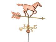21 Handcrafted Polished Copper Galloping Horse Outdoor Weathervane with Garden Pole