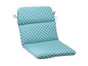 40.5 Moroccan Mosaic Blue Outdoor Patio Furniture Rounded Chair Seat Cushion
