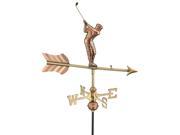 21 Handcrafted Polished Copper Swinging Golfer Outdoor Weathervane with Garden Pole