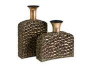 Set of 2 Glitzy Reptilian Scale Decorative Bottles