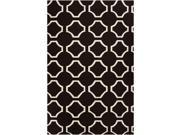 2 x 3 Mellow Web Winter White and Jet Black Wool Area Throw Rug