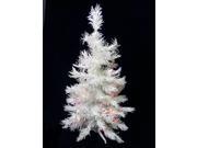 3 Battery Operated Pre Lit LED White Pine Artificial Christmas Tree Multi Light