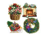Club Pack of 24 Multi Colored Vintage Style Christmas Cutout Decorations 14.75