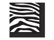Club Pack of 192 Black and White Zebra Print 2 Ply Luncheon Napkins