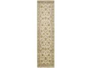 2.5 x 10 Chiayi Toasted Almond and Khaki Green Wool Area Runner Throw Rug