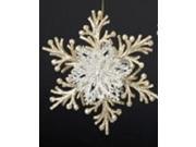 6 Gold and Silver Glittered Branch Snowflake Christmas Ornament