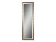 76 Champagne Silver Leaf Finished Solid Wood Framed Rectangular Wall Mirror
