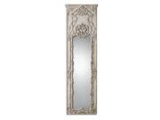 94.875 Grand Cortellano Wall Mirror with Intricate Gray Ivory and Gold Leaf Frame