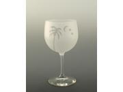 Set of 4 Palm with Moon and Stars Etched Wine Drinking Glasses 12.75 ounces