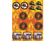 Club Pack of 48 Fire Watch Flame Truck Crest and Firefighter Helmet Sticker Sheets
