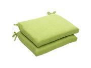 Pack of 2 EcoFriendly Virgin Recycled Textured Green Outdoor Seat Cushions 18.5