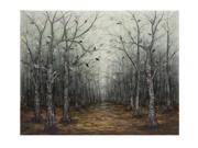 50 Astynome Contemporary Wintry Wooded Path Oil Panting Framed Canvas Wall Art