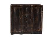 30 Edeline Black Finish Distressed Mahogany Wood Buffet Storage Chest