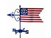 24 Handcrafted Red White and Blue Patriotic American Flag Outdoor Weathervane with Garden Pole
