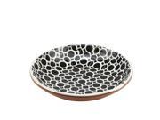 Basic Luxury Decorative Black Circles on Lily White Terracotta Bowl 12.25