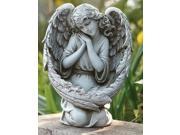 13.25 Joseph s Studio Angel with Bird Feeder Wings Outdoor Garden Statue