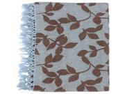 50 x 70 Spring Floral Sky Blue and Brown Throw Blanket