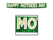 Pack of 6 Metallic Green Fringe and Glittered Gold Happy Mother s Day Party Banners 114