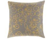 22 Crazed Cycling Stone Gray and Golden Yellow Decorative Throw Pillow Down Filler