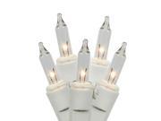 Set of 50 Clear Mini Christmas Lights White Wire