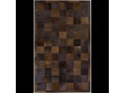 6 x 9 Light Brown and Dark Brown Accent Squares Throw Area Rug