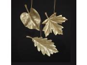 3.5 Rich Elegance Glittering Gold Mulbery Leaf Christmas Ornament