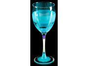 Set of 2 Turquoise Retro Stripe Hand Painted Wine Drinking Glasses 10.5 Ounces
